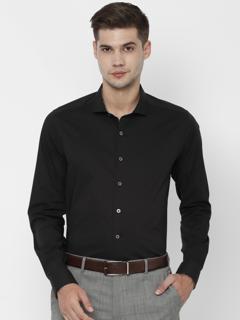 

SIMON CARTER LONDON Men Black Slim Fit Solid Semiformal Shirt