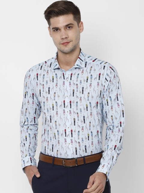 

SIMON CARTER LONDON Men Blue Slim Fit Printed Formal Shirt