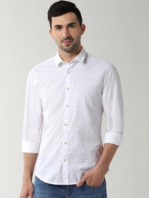 

Peter England Casuals Men White Slim Fit Printed Casual Shirt