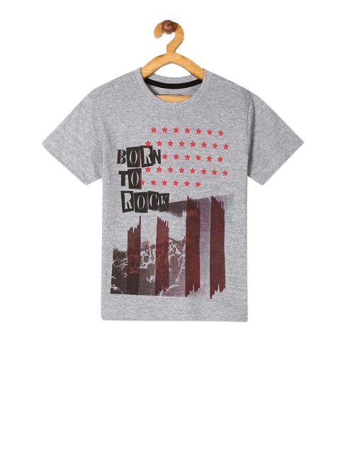 

Cherokee Boys Grey Printed Round Neck T-shirt