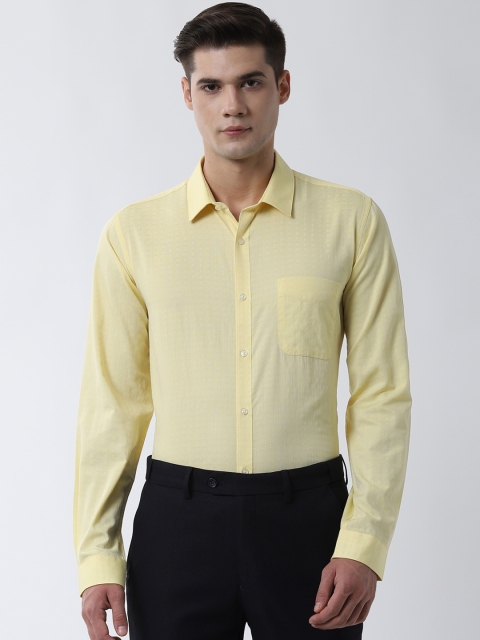 

Peter England Men Yellow Slim Fit Self Design Formal Shirt