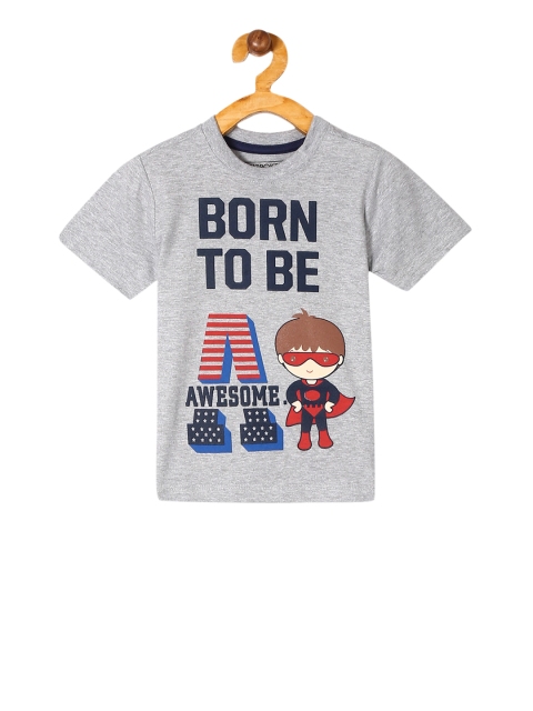 

Cherokee Boys Grey Printed Round Neck T-shirt
