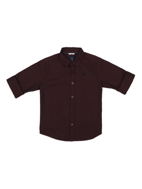 

Allen Solly Junior Boys Maroon Regular Fit Self Design Casual Shirt