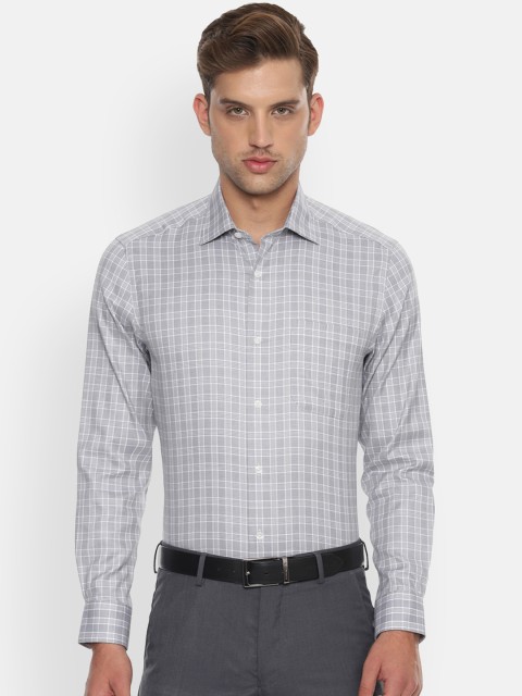 

Louis Philippe Men Grey Regular Fit Checked Formal Shirt