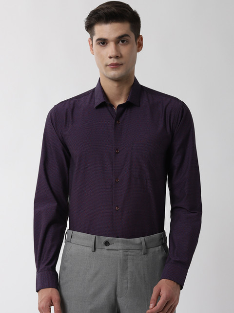 

Peter England Men Purple & Blue Regular Fit Printed Formal Shirt
