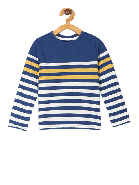 

Cherokee Boys Blue & White Striped Round Neck T-shirt