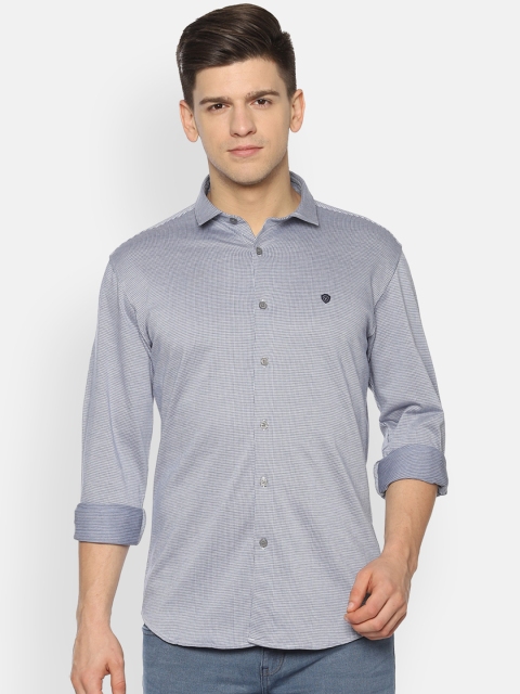 

Van Heusen Sport Men Blue Slim Fit Self Design Casual Shirt