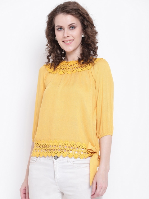 

Mayra Women Yellow Solid Top