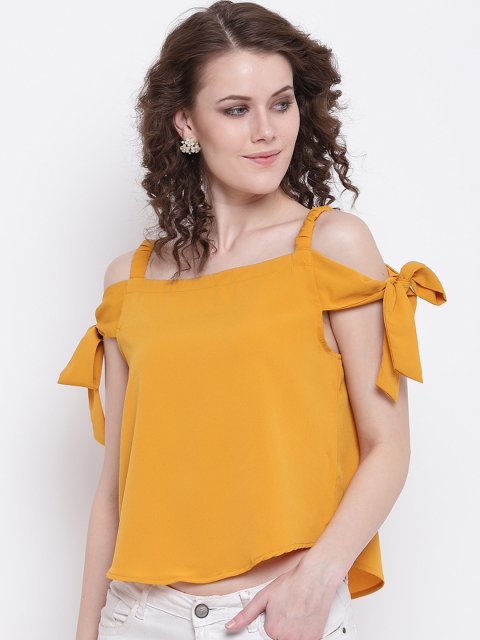 

Mayra Women Yellow Solid A-Line Top