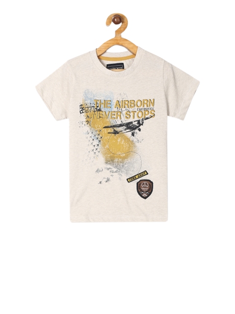 

Cherokee Boys Beige Printed Round Neck T-shirt