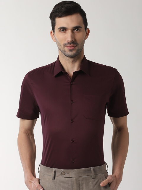 

Peter England Men Maroon Slim Fit Solid Formal Shirt