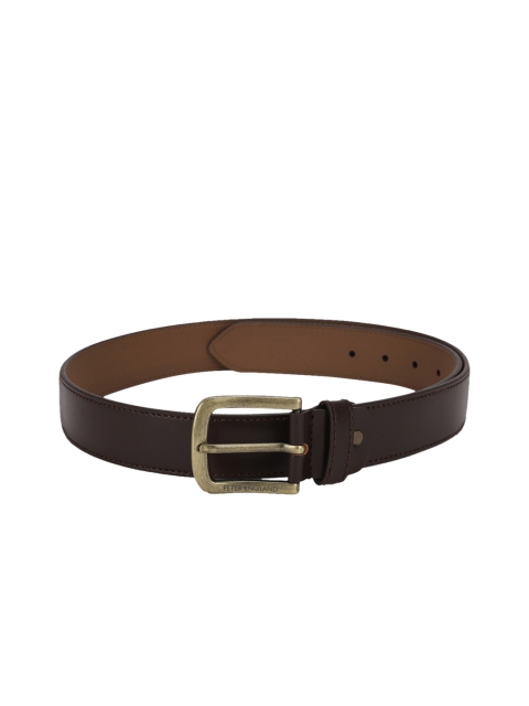 

Peter England Men Brown Leather Solid Belt