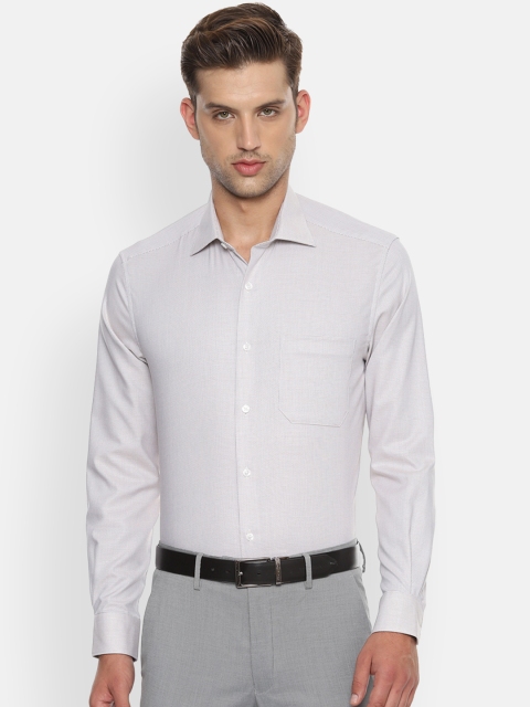 

Louis Philippe Men White Regular Fit Printed Formal Shirt