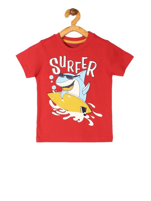 

Cherokee Boys Red Printed Round Neck T-shirt
