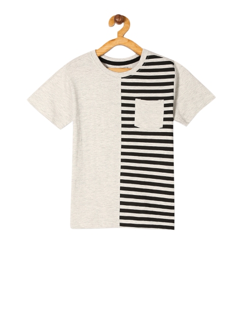 

Cherokee Boys Grey & Black Striped Round Neck T-shirt