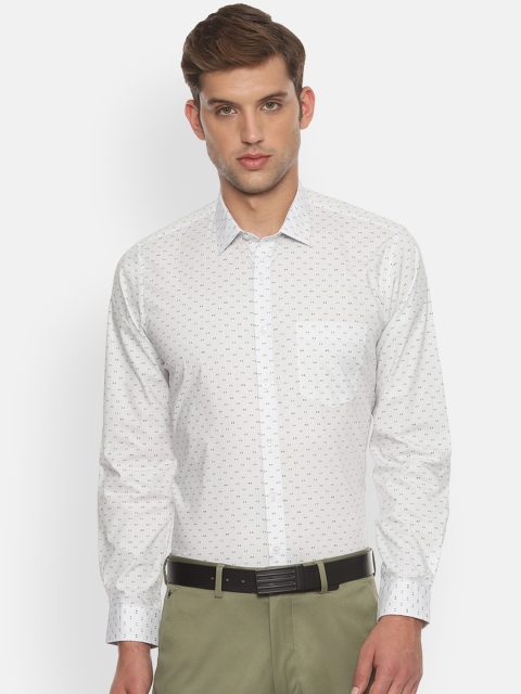 

Van Heusen Men White & Blue Slim Fit Printed Formal Shirt