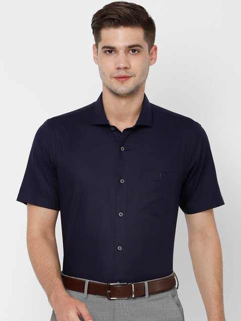 

SIMON CARTER LONDON Men Navy Blue Regular Fit Solid Formal Shirt