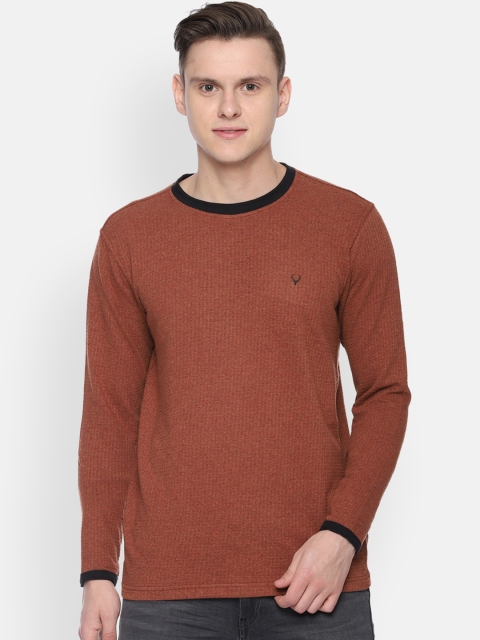 

Allen Solly Men Brown Solid Round Neck T-shirt