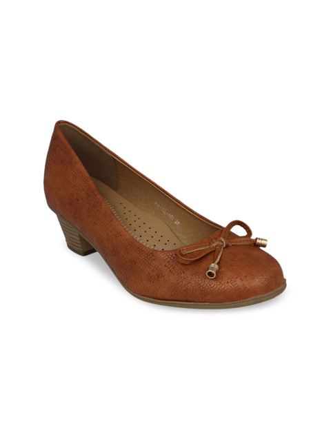 

pelle albero Women Tan Brown Solid Pumps