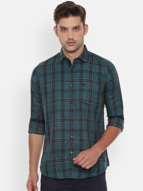 

Van Heusen Sport Men Green Slim Fit Checked Casual Shirt