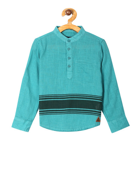 

Cherokee Boys Blue Regular Fit Striped Casual Shirt