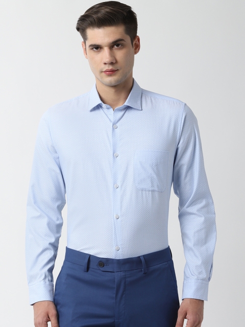 

Peter England Men Blue Regular Fit Printed Formal Shirt