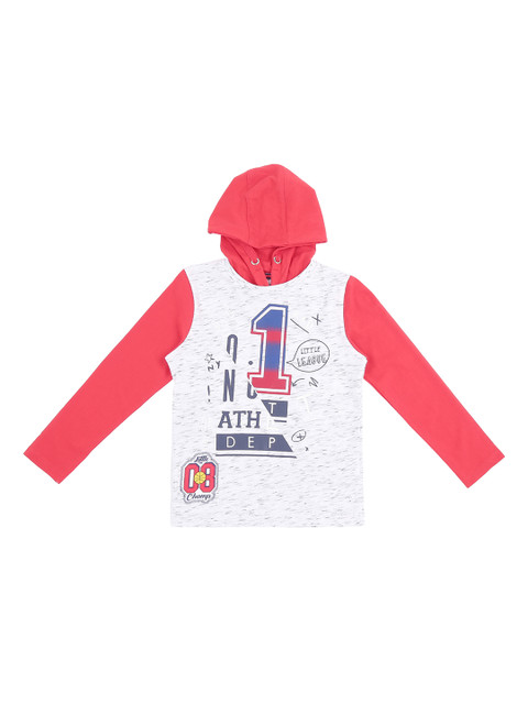 

Pantaloons Junior Boys White Printed Hood T-shirt