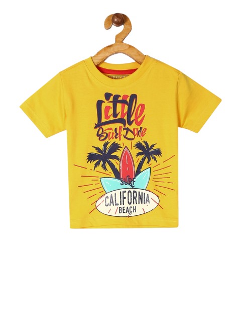

Cherokee Boys Yellow Printed Round Neck T-shirt