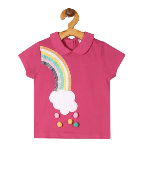 

Donuts Girls Pink Printed Pure Cotton Shirt Style Pure Cotton Top