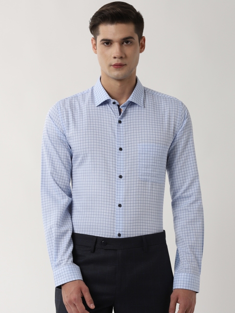 

Peter England Men Blue Slim Fit Checked Formal Shirt