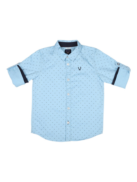

Allen Solly Junior Boys Blue Regular Fit Printed Casual Shirt