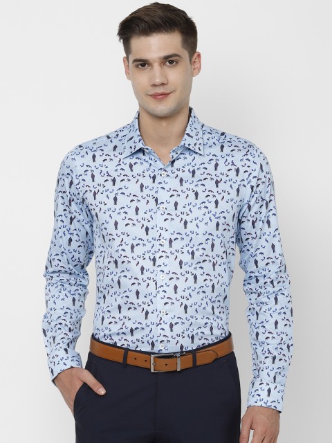 

SIMON CARTER LONDON Men Blue Slim Fit Printed Formal Shirt