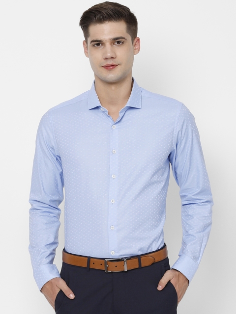 

SIMON CARTER LONDON Men Blue Slim Fit Self Design Formal Shirt