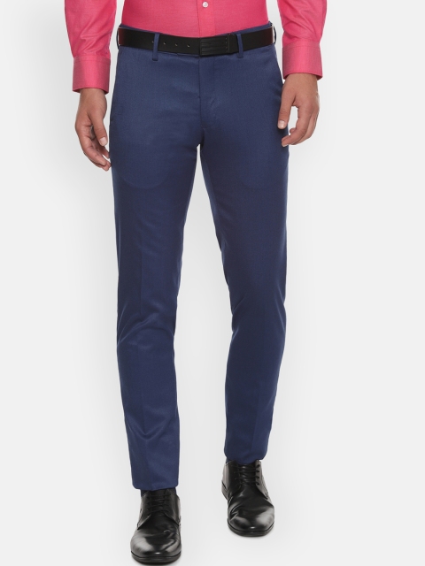 

Van Heusen Men Blue Slim Fit Solid Formal Trousers