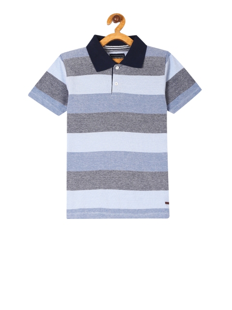 

Cherokee Boys Grey Striped Polo Collar T-shirt