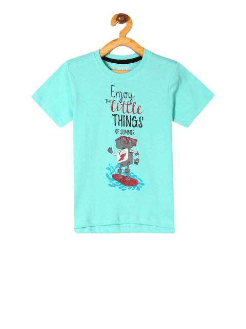 

Cherokee Boys Sea Green Printed Round Neck T-shirt