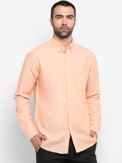 

Red Tape Men Peach-Coloured Regular Fit Solid Casual Shirt