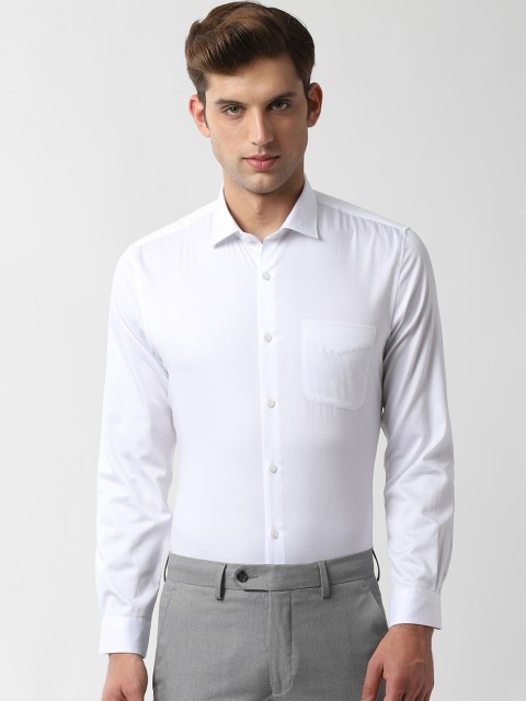 

Peter England Men White Slim Fit Solid Formal Shirt