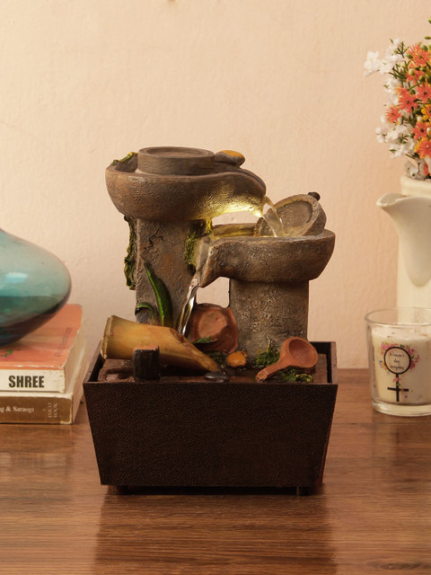 

House Of Accessories Brown Water Fountain with Light