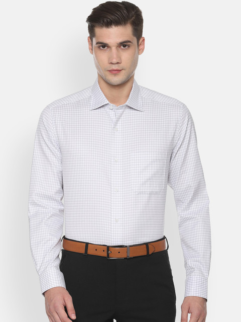

Louis Philippe Men Grey Regular Fit Checked Formal Shirt