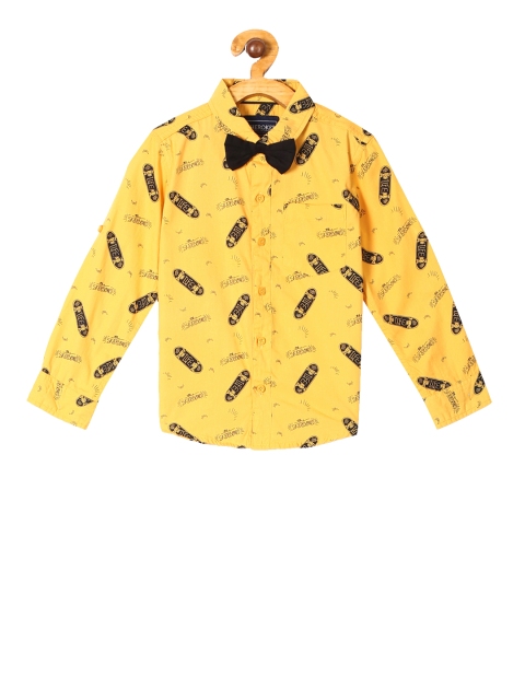 

Cherokee Boys Yellow Regular Fit Printed Casual Shirt