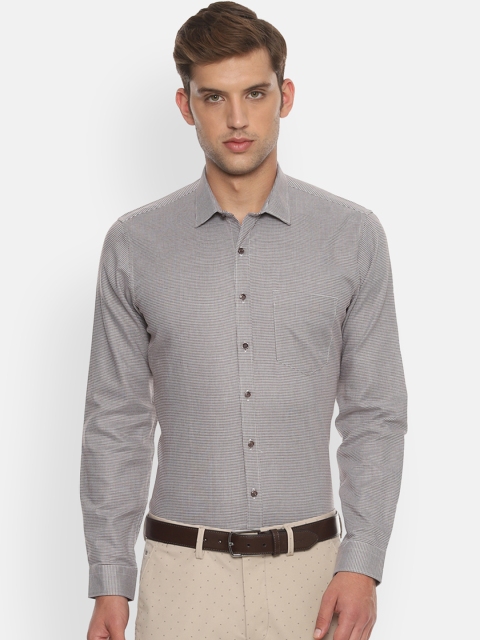 

Van Heusen Men Beige & Black Slim Fit Printed Formal Shirt
