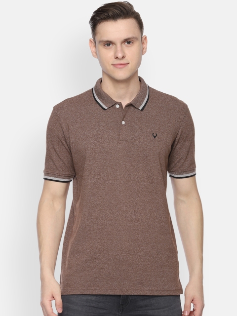 

Allen Solly Men Brown Striped Polo Collar T-shirt