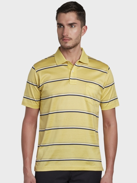 

ColorPlus Men Yellow Striped Polo Collar T-shirt