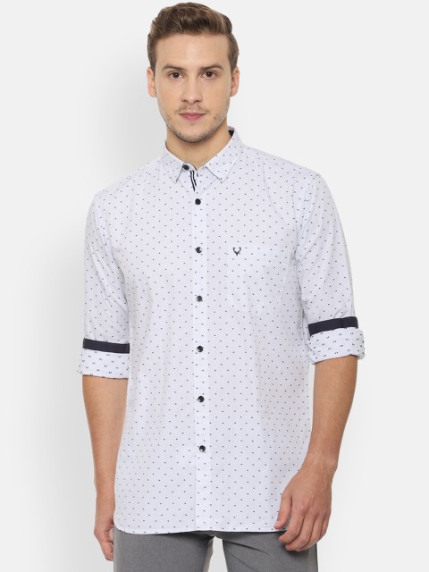 

Allen Solly Men White & Blue Slim Fit Printed Casual Shirt