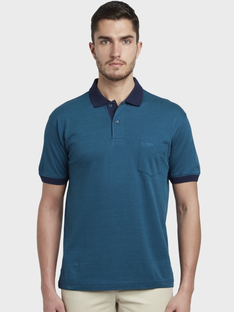 

ColorPlus Men Teal Green Solid Polo Collar T-shirt