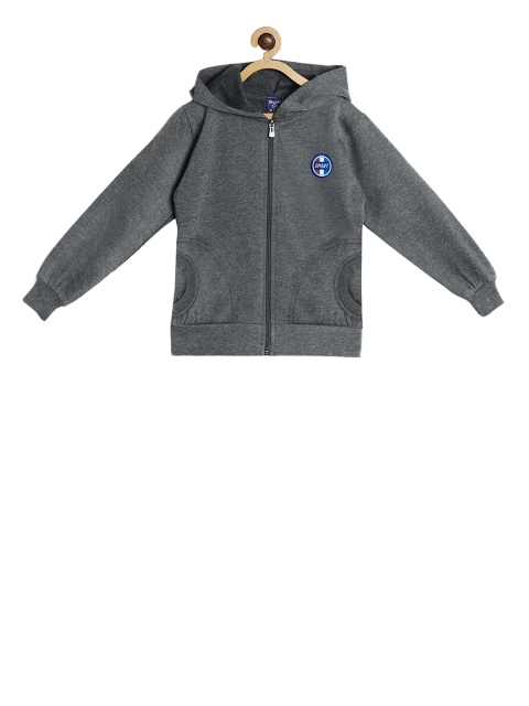 

SWEET ANGEL Unisex Grey Melange Solid Hooded Sweatshirt
