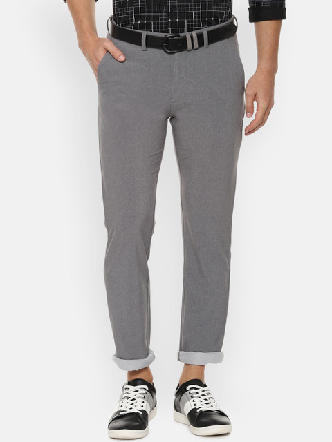 

Allen Solly Men Grey Slim Fit Solid Regular Trousers