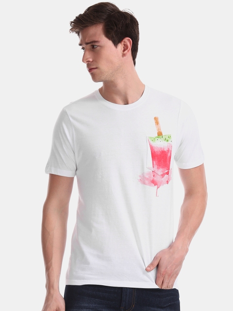 

Colt Men White Printed Round Neck T-shirt