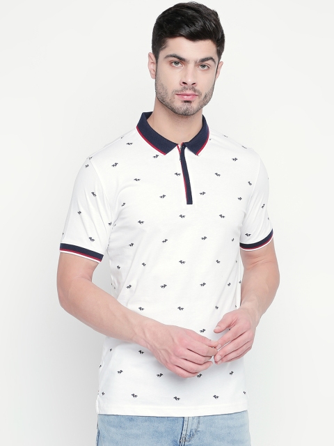 

BYFORD by Pantaloons Men White Printed Polo Collar T-shirt